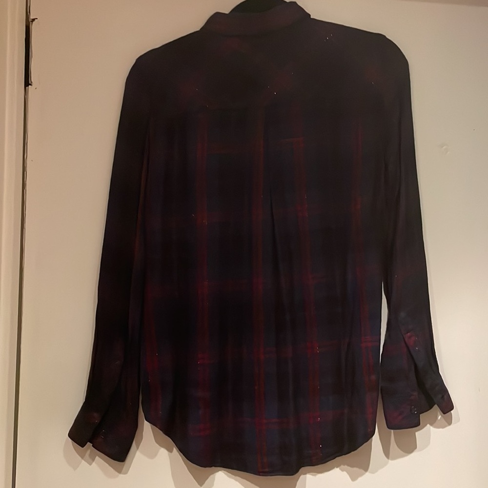 Rails Navy And Black Flannel Button Down. Size Sm… - image 2
